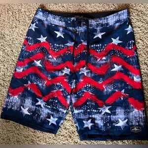 O'Neill Hyperfreak Independence Board Shorts (Big Boys) Size 28 (XL)